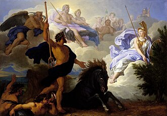 The Dispute of Minerva and Neptune (c. 1689 or 1706) by René-Antoine Houasse, depicting the founding myth of Athens