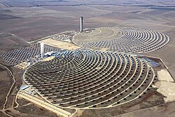 The Solucar Complex, with the PS10 Solar Power Plant in the foreground and the PS20 in the background