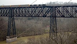 High Bridge over the Kentucky River was the tallest rail bridge in the world when it was completed in 1877.