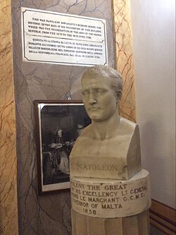 Bust of Bonaparte at Palazzo Parisio in Valletta