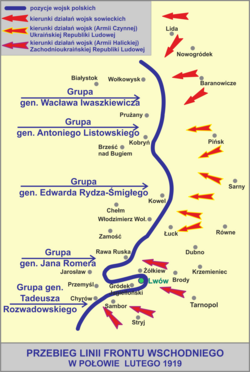 After their 1918–1919 winter conquest of Byelorussia, Ukraine and Lithuania, Soviet forces faced Poland as a competing power in the region.