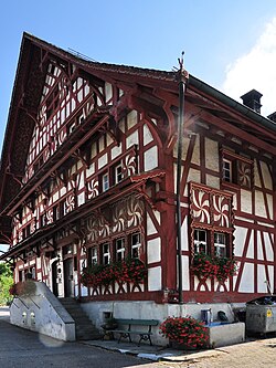An exceptional fachwerk house called Eglihaus in Hombrechtikon, Switzerland