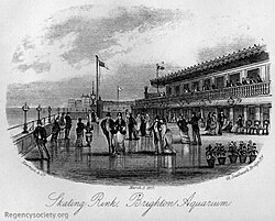 Skaters on the recently-opened terrace above the Brighton Aquarium, 5 March 1877© Regency Society of Brighton