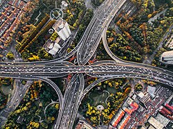 Interchange between Yan'an Elevated Road and North–South Elevated Road