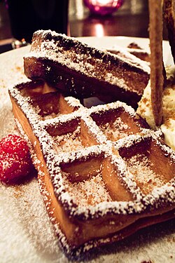 Brussels is known for its local waffles.