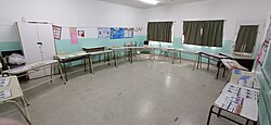 Voting booth in Gonnet, Buenos Aires, in the 2021 PASO elections.