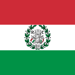 Flag of the Cispadane Republic, the first Italian tricolour adopted by a sovereign Italian state (1797)