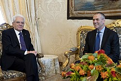 President Mattarella receiving Carlo Cottarelli in May 2018