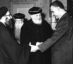 President Nasser receives a delegation of Christian bishops from Dakahlia, Qena, Qus and Sohag (1965)