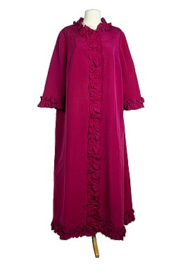 Pink taffeta evening coat designed by Sybil Connolly