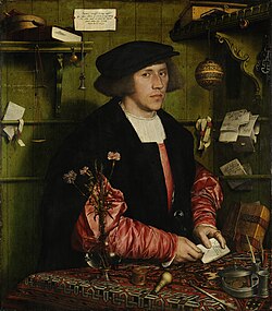 Georg Giese from Danzig, 34-year-old German Hanseatic merchant at the Steelyard, painted in London by Hans Holbein
