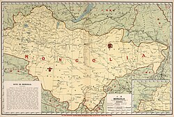 Map of unified Mongolia in 1917