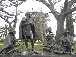 Monument to four Charrúa, the Indigenous people of Uruguay, who survived the Massacre of Salsipuedes