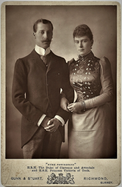 Victoria Mary ("May") with Prince Albert Victor, 1891