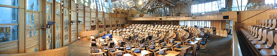 Debating chamber, showing the viewing gallery and roof construction