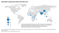 Worldwide employment In agriculture, forestry and fishing in 2023[92]