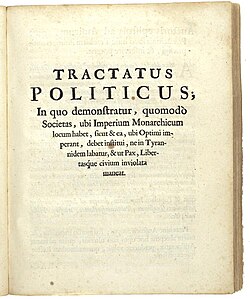The title page of the Tractatus Politicus in the Opera Posthuma