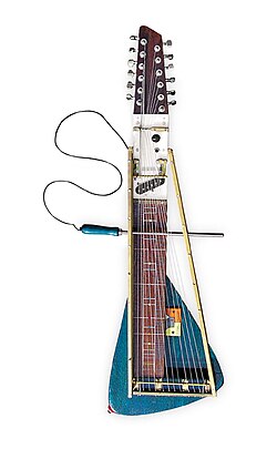 Landman's 2006 Moodswinger, a 3rd-bridged overtone zither and an example of experimental musical instruments