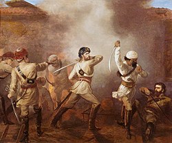 1860 painting by Louis William Desanges of C. J. S. Gough winning his VC at the Siege of Lucknow