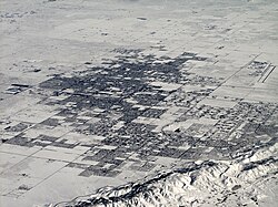 Lancaster covered in several inches of snow after a winter snowstorm in December 2008