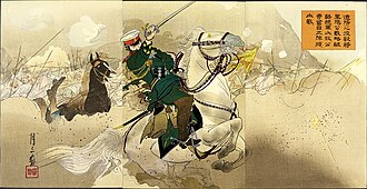 Ogata Gessan, "The Battle of Liaoyang", woodblock print, 1904