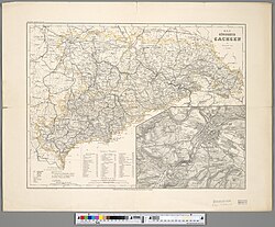 Map circa 1880 featuring the boundaries of the four original Kreisdirektionen