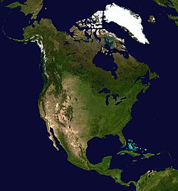 A 2005 NASA satellite image of North America
