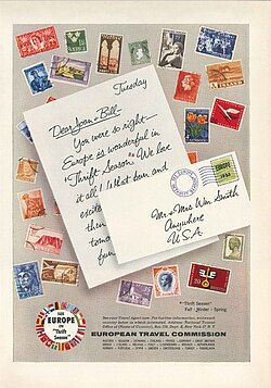 "See Europe in the Thrift Season" – ETC advertisement, 1955
