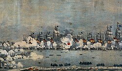 Illustration of the Battle of Lake Maracaibo