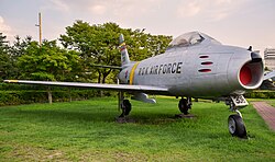 Retired North American F-86F Sabre of the ROKAF on display