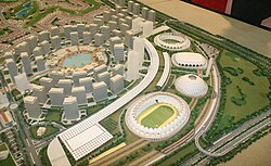 Model of Dubai Sports City in Dubai, United Arab Emirates