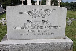 This Confederate memorial tombstone at Natchez City Cemetery is in Natchez, Mississippi.
