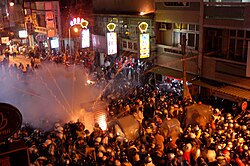 Bee hives shoot out rapidly in the downtown of Yanshuei District.