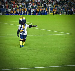 LA Galaxy mascot Cozmo at Dignity Health Sports Park, 2015