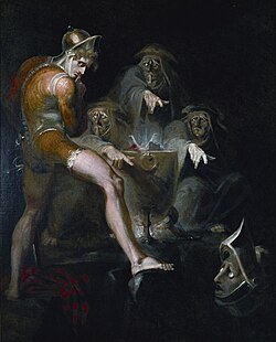 Macbeth Consulting the Vision of the Armed Head. By Henry Fuseli, 1793–1794.