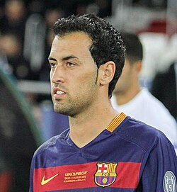 Busquets during the 2015 UEFA Super Cup against Sevilla