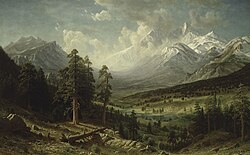 Albert Bierstadt was commissioned by The 4th Earl of Dunraven and Mount-Earl to make a painting of the Estes Park and Longs Peak area in 1876 for $15,000. The painting, originally displayed in Dunraven Castle in Glamorgan, is now in the collection of the Denver Art Museum.