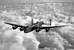The Avro Lancaster heavy bomber was extensively used during the strategic bombing of Germany.