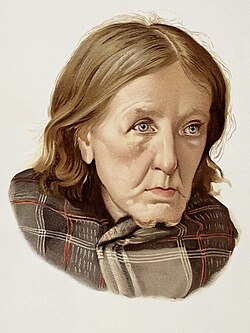 A 19th-century drawing of a woman diagnosed with dementia