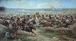 Charge of the Russian Imperial Guard cavalry against French cuirassiers at the Battle of Friedland, 14 June 1807