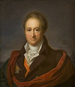 Goethe depicted in a portrait by Gerhard von Kügelgen (1808)