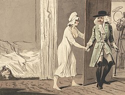 Illustration depicting an adulterous wife, circa 1800