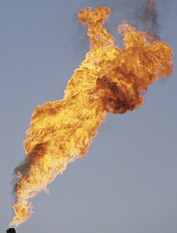Flaring a flow test, the first outward indication of a new oil or gas discovery, which has the potential to qualify for reserves assessment