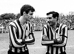 Menotti (left) with Miguel "Gitano" Juárez in Rosario Central. They would then work together in Newell's Old Boys
