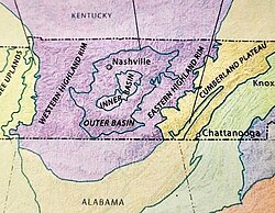 Plan of physiographic geological regions of Tennessee
