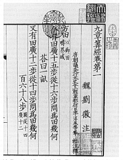 The Nine Chapters on the Mathematical Art, one of the earliest surviving mathematical texts from China (2nd century AD)