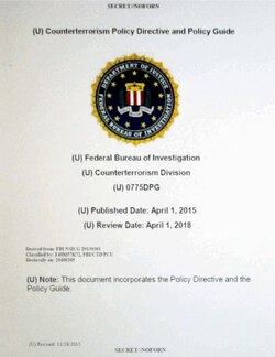 Redacted policy guide for the Counterterrorism Division (part of the FBI National Security Branch)