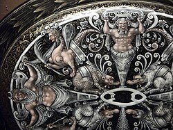 Jean de Court (attributed), painted Limoges enamel dish in detail (mid-16th century), Waddesdon Bequest, British Museum
