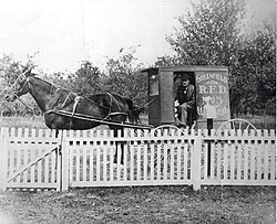 Rural Free Delivery letter carrier near Greenfield, Indiana, 1905