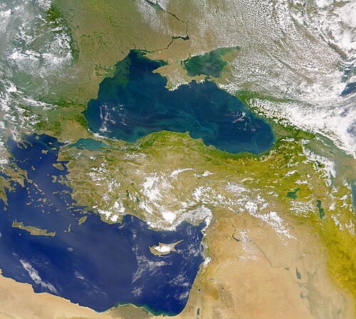 This SeaWiFS view reveals the currents on the sea's surface.